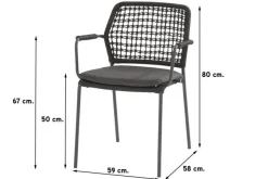 Taste Barista Antraciet/Prado Ellips 240x115 cm. ovale tuinset - 7 delig