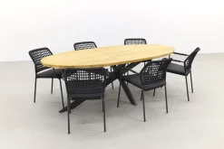 Taste Barista Antraciet/Prado Ellips 240x115 cm. ovale tuinset - 7 delig