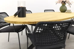 Taste Barista Antraciet/Prado Ellips 240x115 cm. ovale tuinset - 7 delig