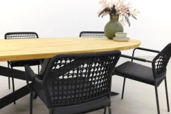 Taste Barista Antraciet/Prado Ellips 240x115 cm. ovale tuinset - 7 delig