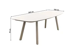 Taste Barista/Manolo Deens ovale 6-persoons tuinset - Latte