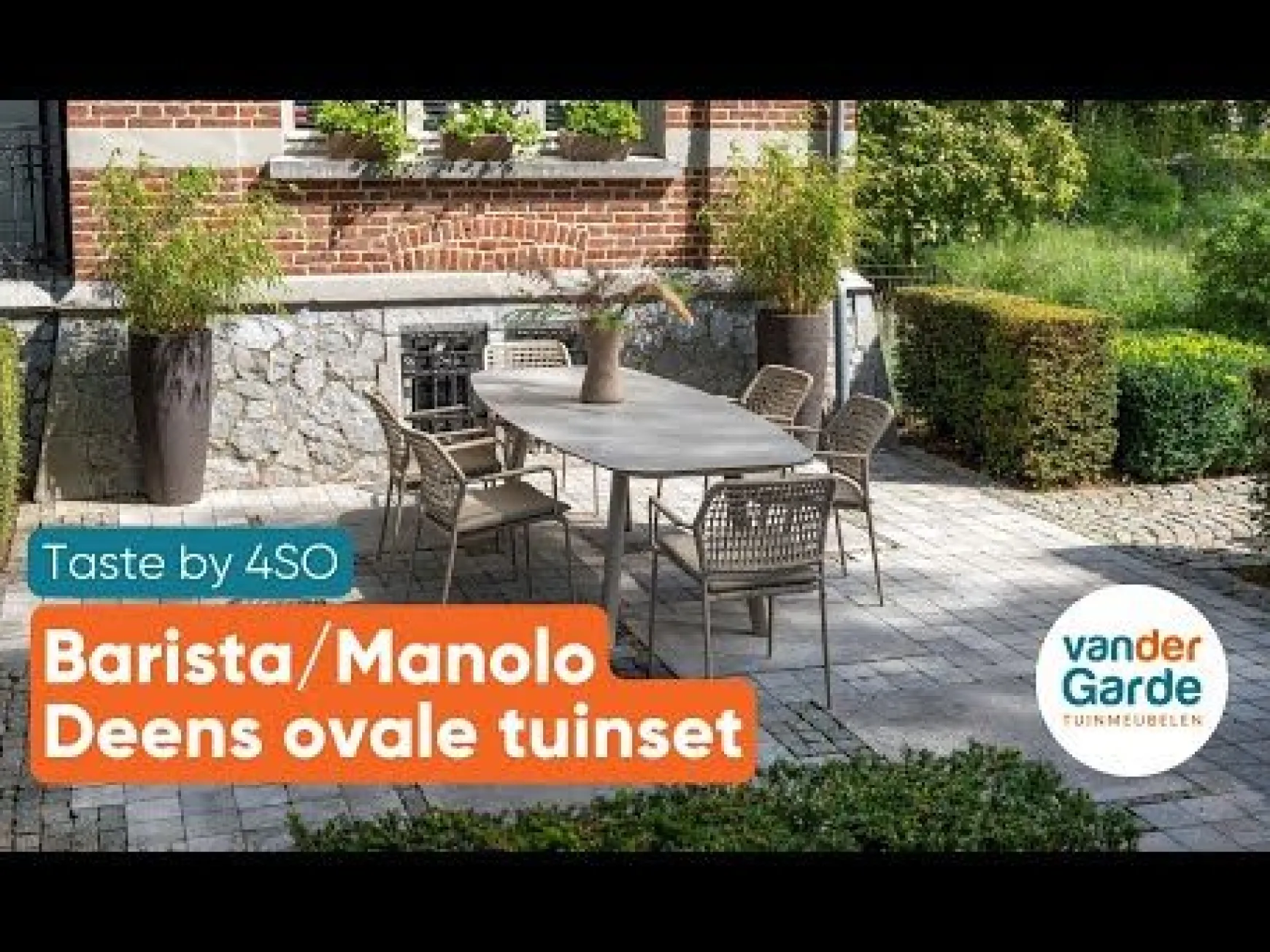 Taste Barista/Manolo Deens ovale 6-persoons tuinset - Latte