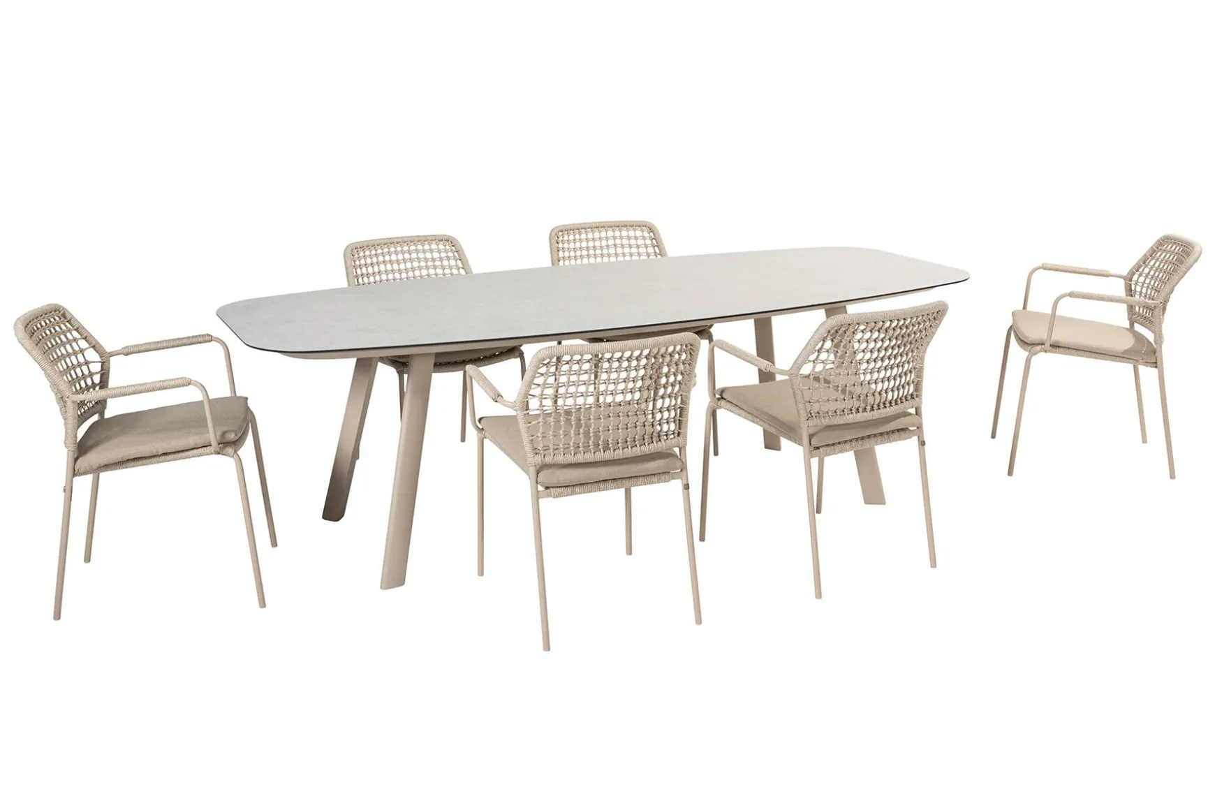 Taste Barista/Manolo Deens ovale 6-persoons tuinset - Latte