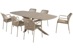 Taste Barista/Prado Deens ovale 6-persoons tuinset 240x105 cm. - Latte