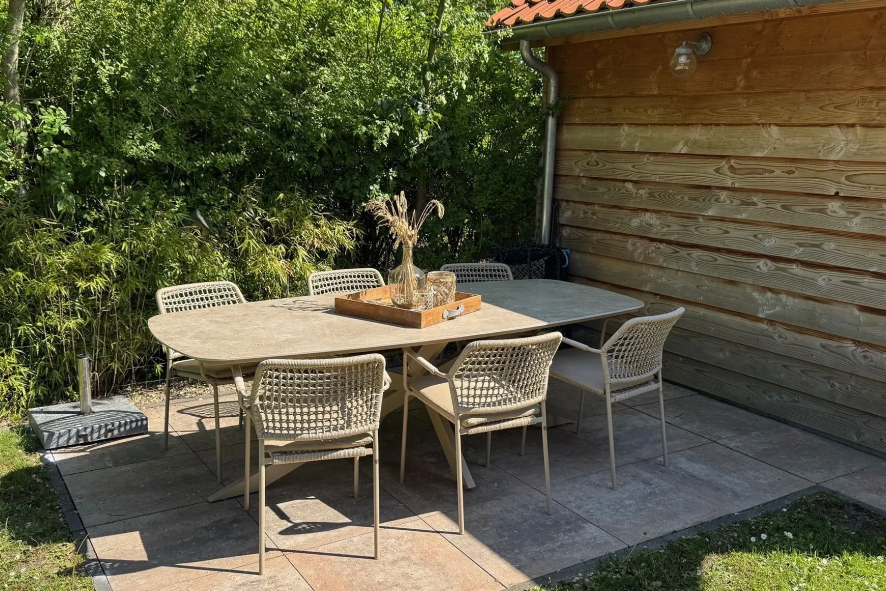 Taste Barista/Prado Deens ovale 6-persoons tuinset 240x105 cm. - Latte