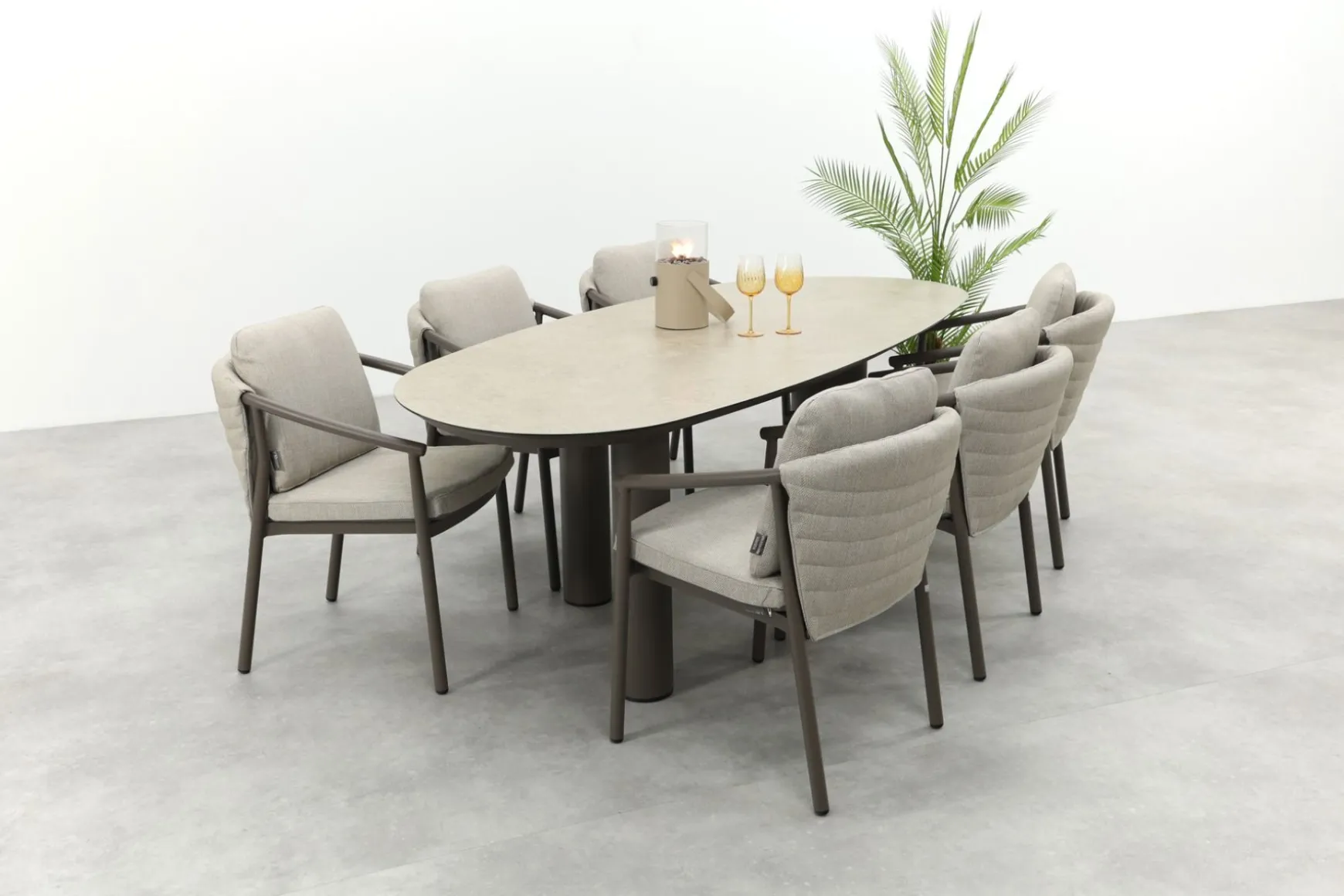 Taste Barolo/Denia 6-persoons organische tuinset 240x105 cm. - Terre