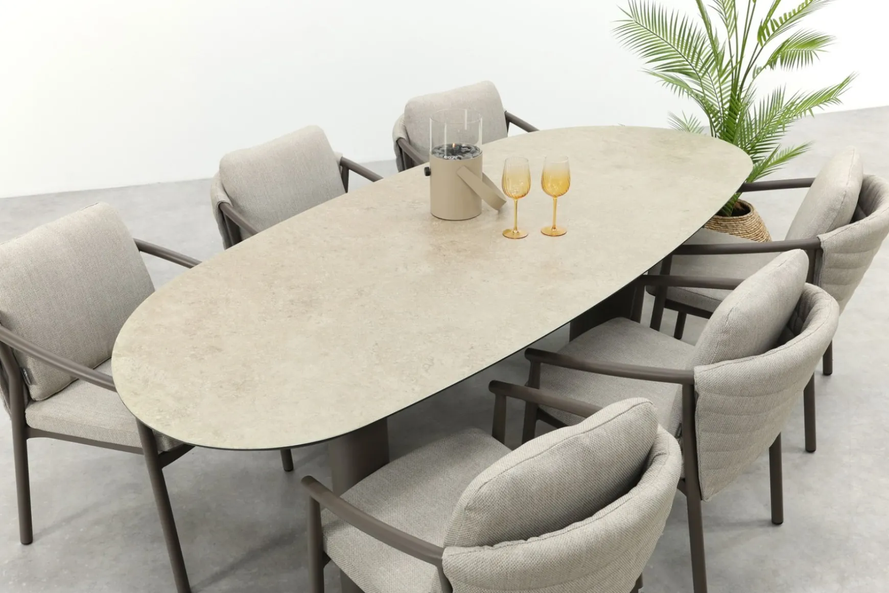 Taste Barolo/Denia 6-persoons organische tuinset 240x105 cm. - Terre