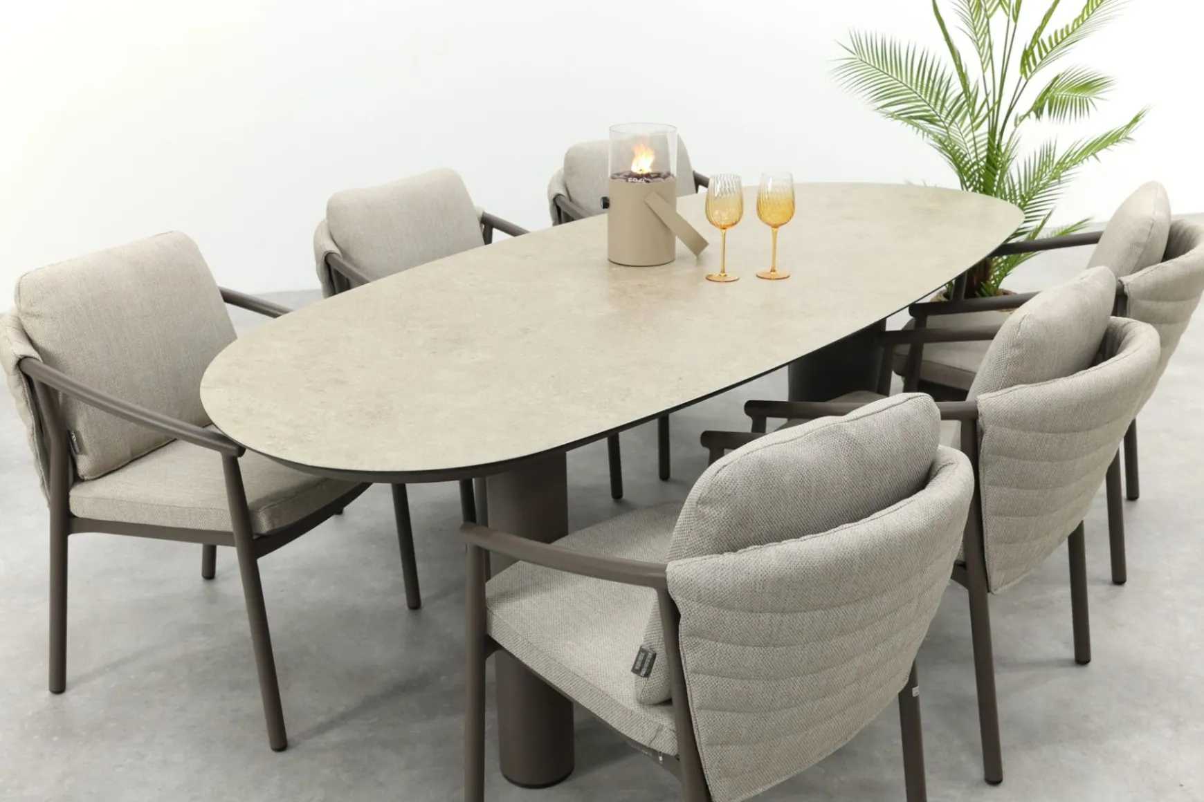 Taste Barolo/Denia 6-persoons organische tuinset 240x105 cm. - Terre