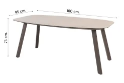 Taste Barolo/Manolo 4-persoons Deens ovale tuinset 180x95 cm. - Terre
