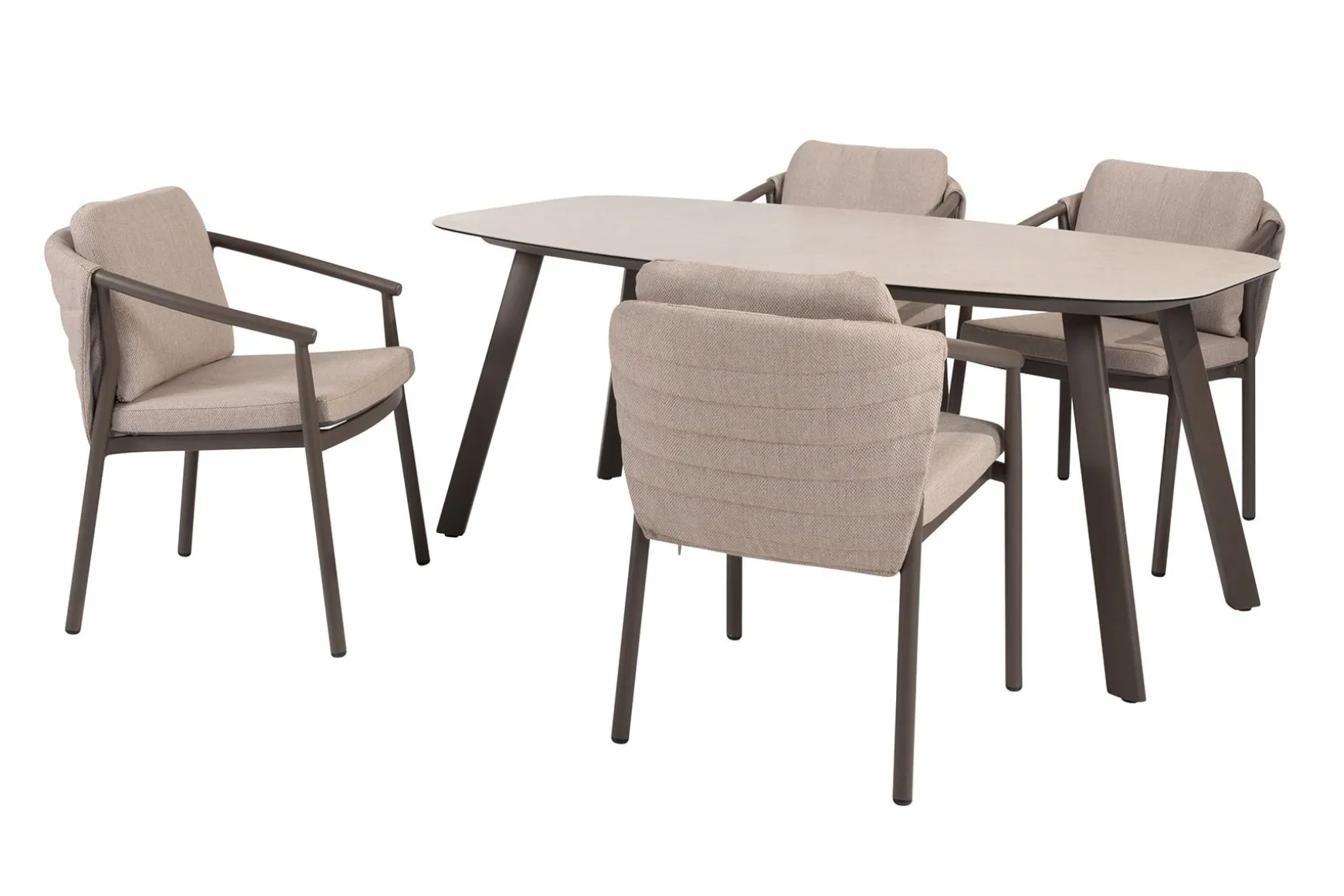 Taste Barolo/Manolo 4-persoons Deens ovale tuinset 180x95 cm. - Terre