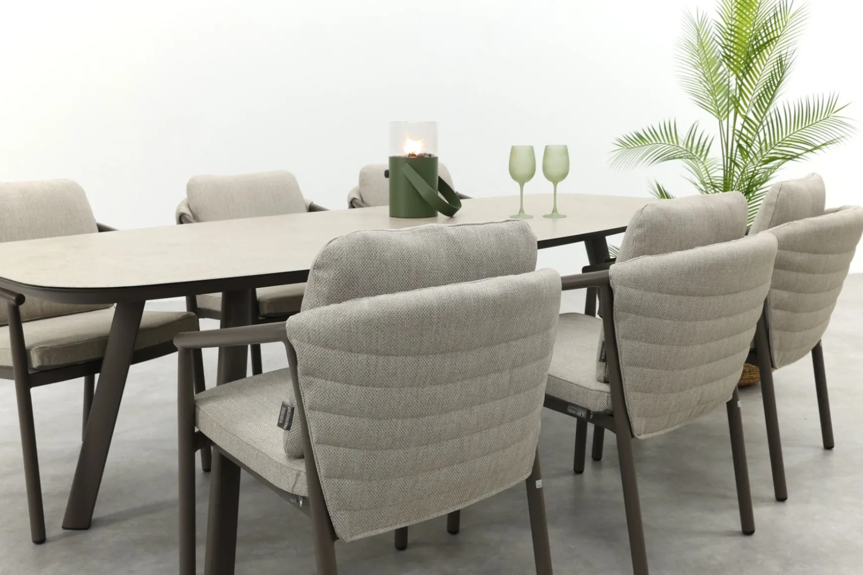 Taste Barolo/Manolo 6-persoons Deens ovale tuinset 240x103 cm. - Terre