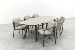Taste Barolo/Manolo 6-persoons Deens ovale tuinset 240x103 cm. - Terre