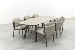 Taste Barolo/Manolo 6-persoons Deens ovale tuinset 240x103 cm. - Terre