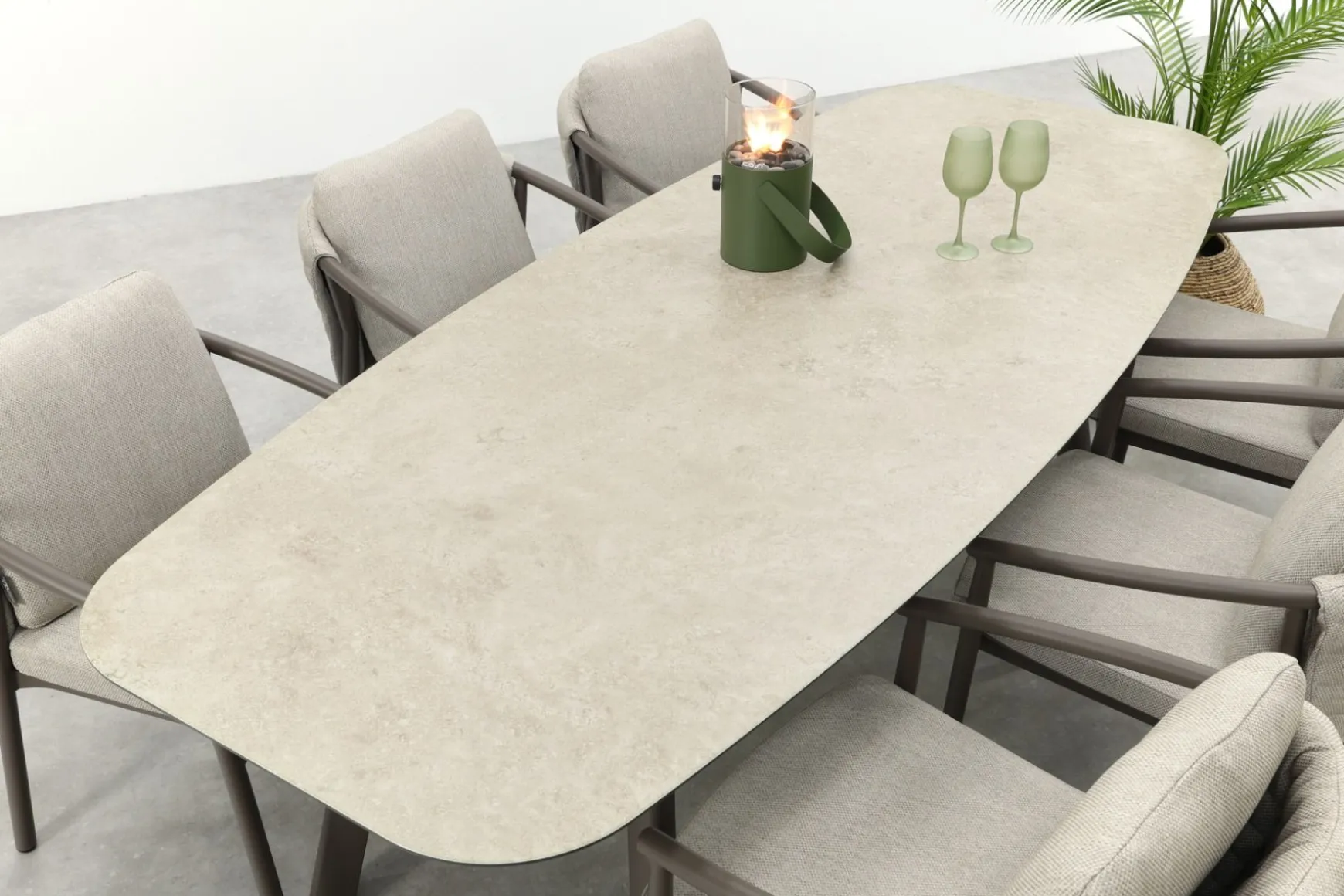 Taste Barolo/Manolo 6-persoons Deens ovale tuinset 240x103 cm. - Terre