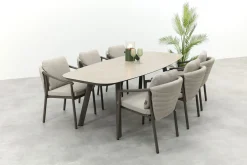 Taste Barolo/Manolo 6-persoons Deens ovale tuinset 240x103 cm. - Terre