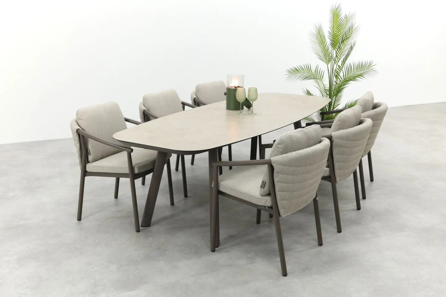 Taste Barolo/Manolo 6-persoons Deens ovale tuinset 240x103 cm. - Terre