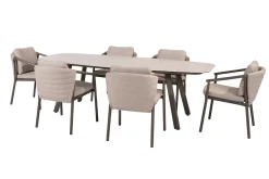Taste Barolo/Manolo 6-persoons Deens ovale tuinset 240x103 cm. - Terre