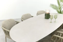 Taste Calma/Denia 6-persoons organische tuinset 240x105 cm. - Latte