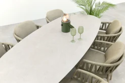 Taste Calma/Denia 6-persoons organische tuinset 240x105 cm. - Latte