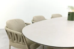 Taste Calma/Denia 6-persoons organische tuinset 240x105 cm. - Latte