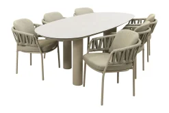 Taste Calma/Denia 6-persoons organische tuinset 240x105 cm. - Latte