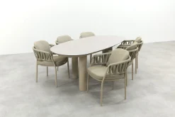 Taste Calma/Denia 6-persoons organische tuinset 240x105 cm. - Latte