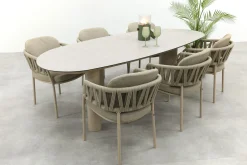 Taste Calma/Denia 6-persoons organische tuinset 240x105 cm. - Latte