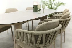 Taste Calma/Denia 6-persoons organische tuinset 240x105 cm. - Latte