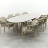 Taste Calma/Denia 8-persoons organische tuinset 290x110 cm. - Latte
