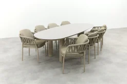 Taste Calma/Denia 8-persoons organische tuinset 290x110 cm. - Latte