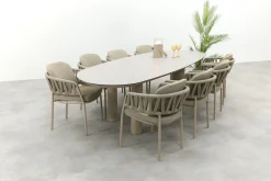 Taste Calma/Denia 8-persoons organische tuinset 290x110 cm. - Latte