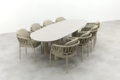Taste Calma/Denia 8-persoons organische tuinset 290x110 cm. - Latte