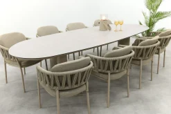 Taste Calma/Denia 8-persoons organische tuinset 290x110 cm. - Latte