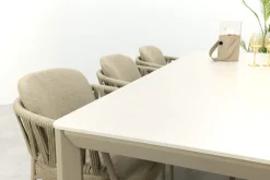 Taste Calma/Hartman Kyra rope tuinset voor 6 personen 240x100 cm. - Latte