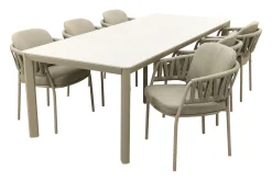 Taste Calma/Hartman Kyra rope tuinset voor 6 personen 240x100 cm. - Latte