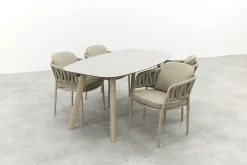 Taste Calma/Manolo 4-persoons Deens ovale tuinset 180x95 cm. - Latte