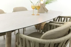 Taste Calma/Manolo 4-persoons Deens ovale tuinset 180x95 cm. - Latte