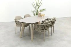 Taste Calma/Manolo 4-persoons Deens ovale tuinset 180x95 cm. - Latte