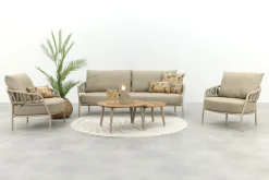 Taste Calma/Mindo tafels 5-zits stoel-bank loungeset- Latte