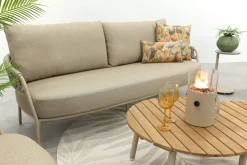 Taste Calma/Mindo tafels 5-zits stoel-bank loungeset- Latte
