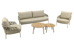 Taste Calma/Mindo tafels 5-zits stoel-bank loungeset- Latte