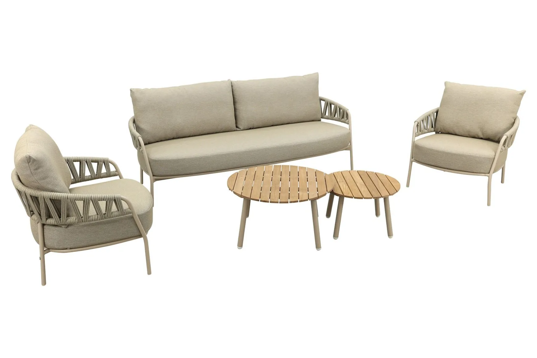 Taste Calma/Mindo tafels 5-zits stoel-bank loungeset- Latte