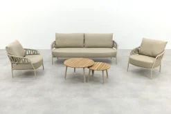 Taste Calma/Mindo tafels 5-zits stoel-bank loungeset- Latte