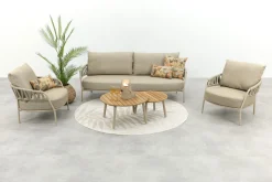 Taste Calma/Mindo tafels 5-zits stoel-bank loungeset- Latte
