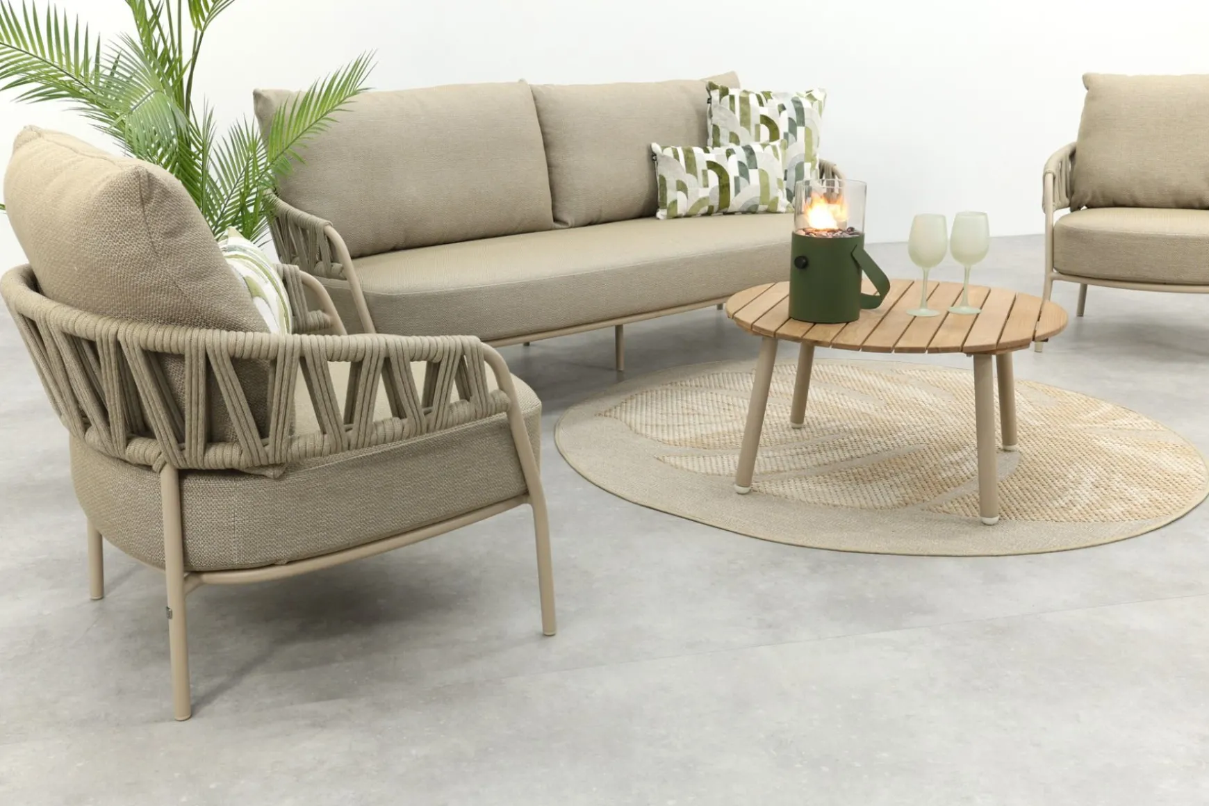 Taste Calma/Mindo 5-zits stoel-bank loungeset- Latte