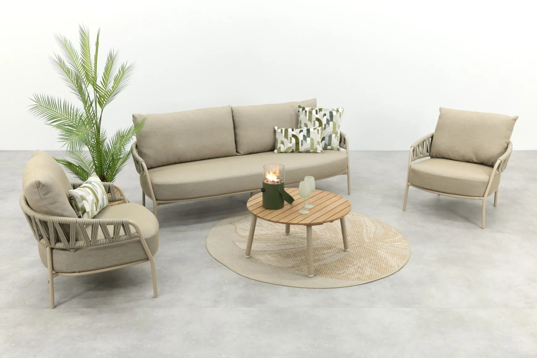Taste Calma/Mindo 5-zits stoel-bank loungeset- Latte