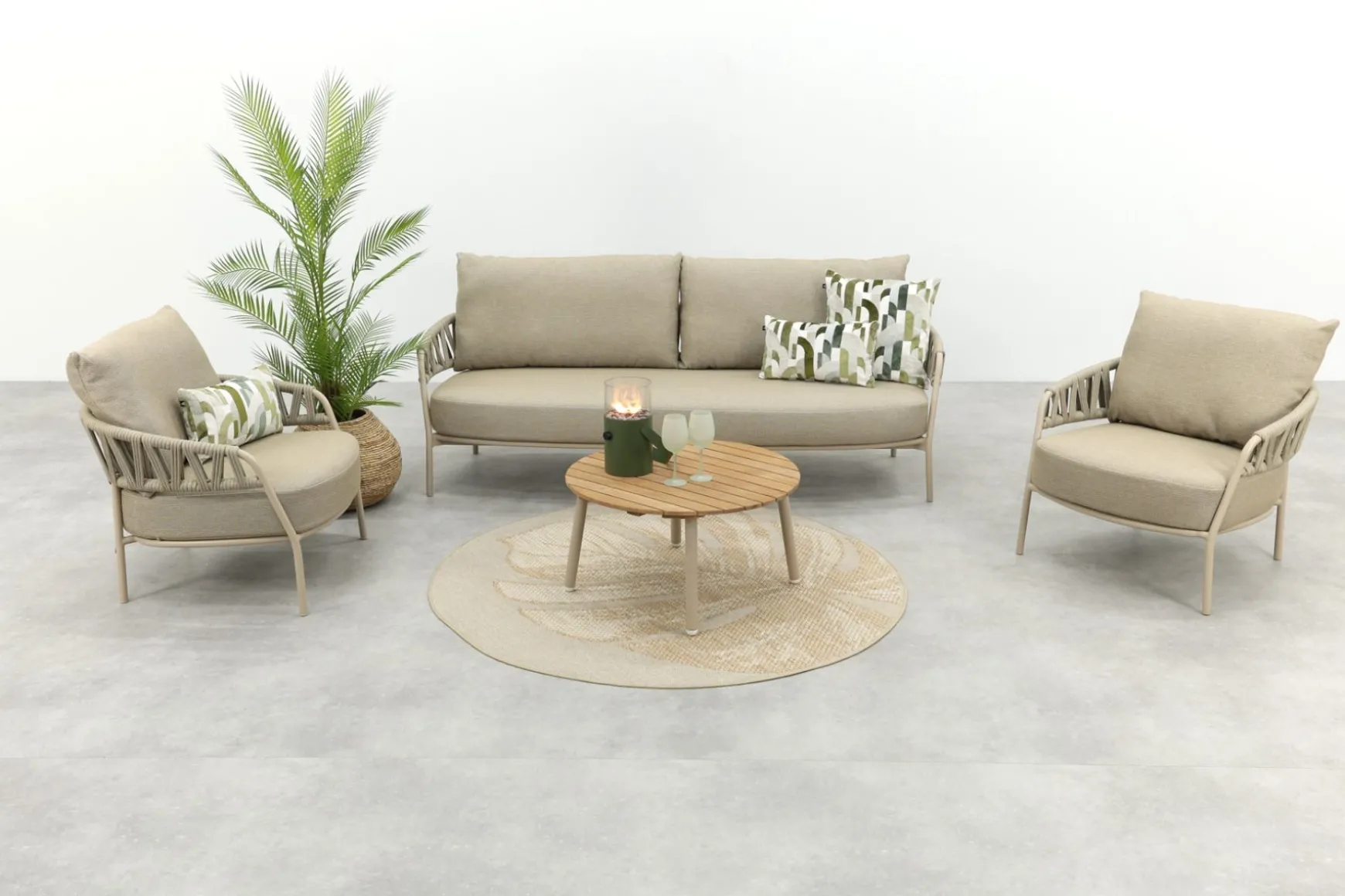 Taste Calma/Mindo 5-zits stoel-bank loungeset- Latte