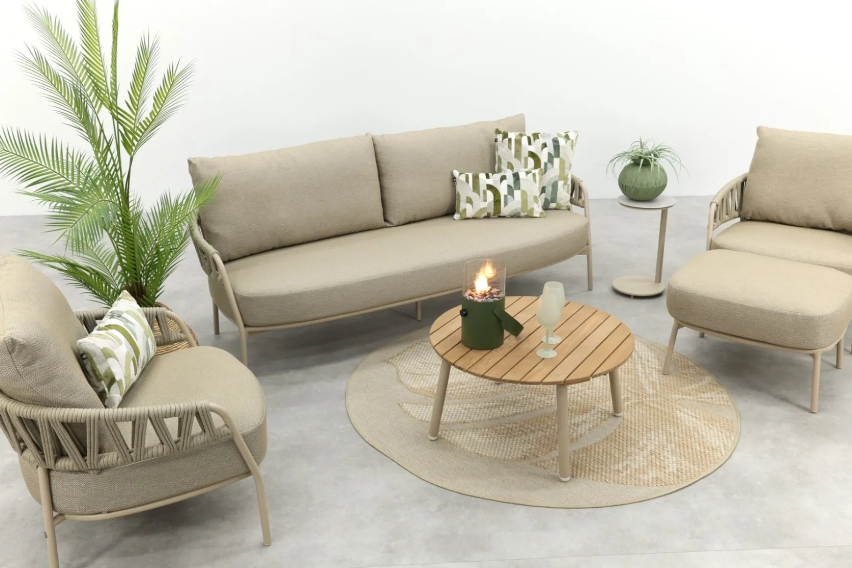 Taste Calma/Mindo 5-zits stoel-bank loungeset- Latte