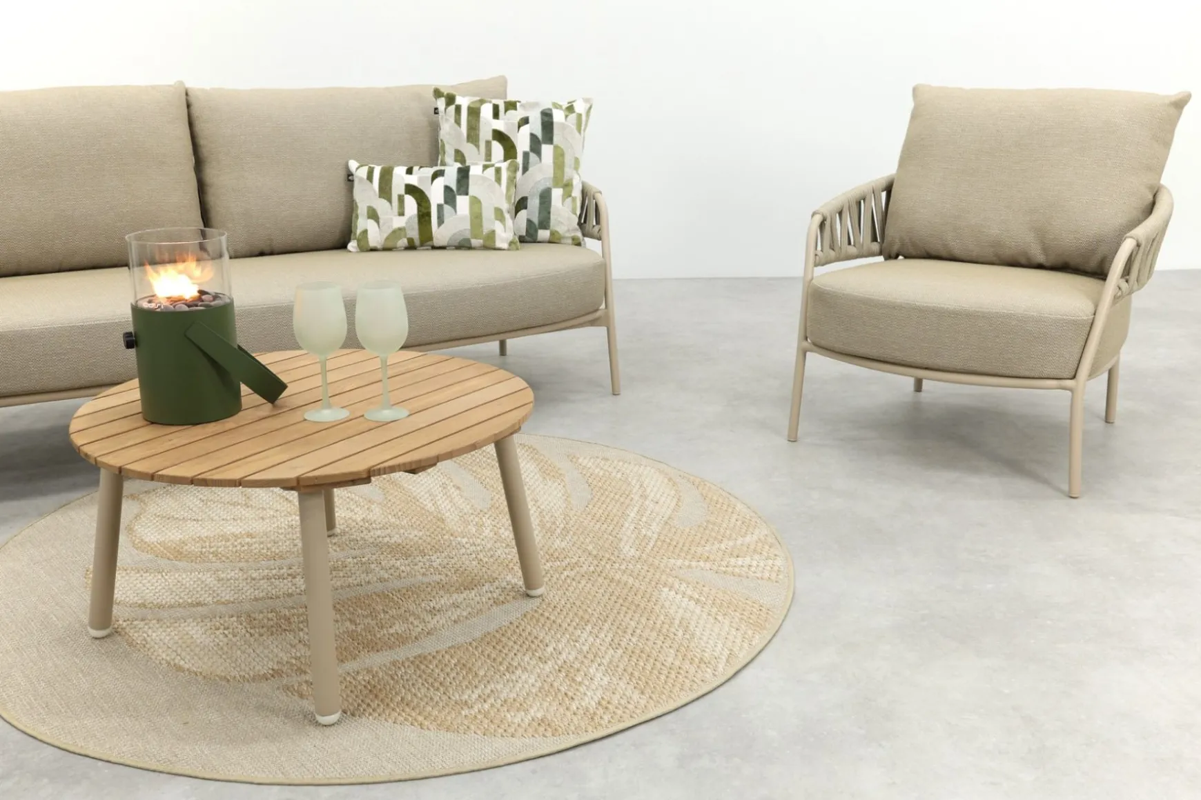 Taste Calma/Mindo 5-zits stoel-bank loungeset- Latte