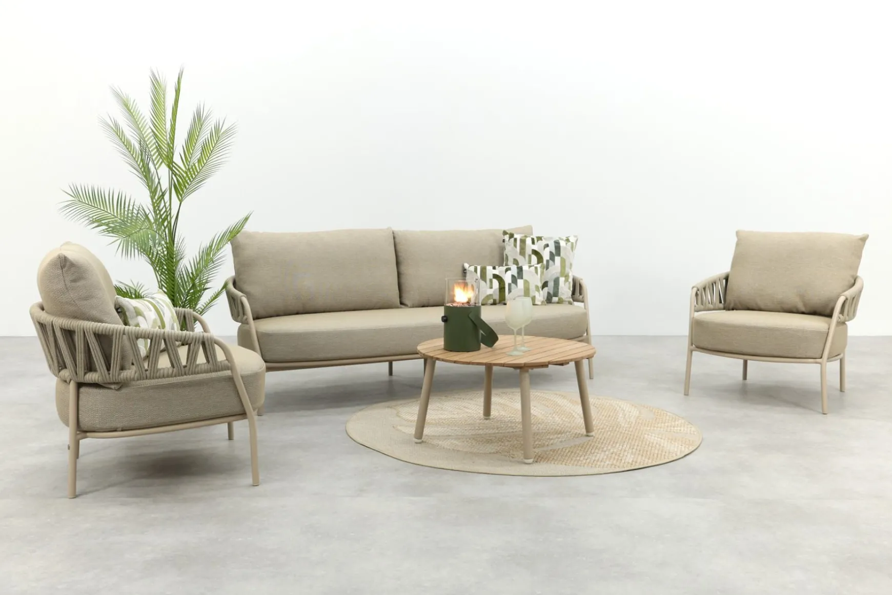 Taste Calma/Mindo 5-zits stoel-bank loungeset- Latte